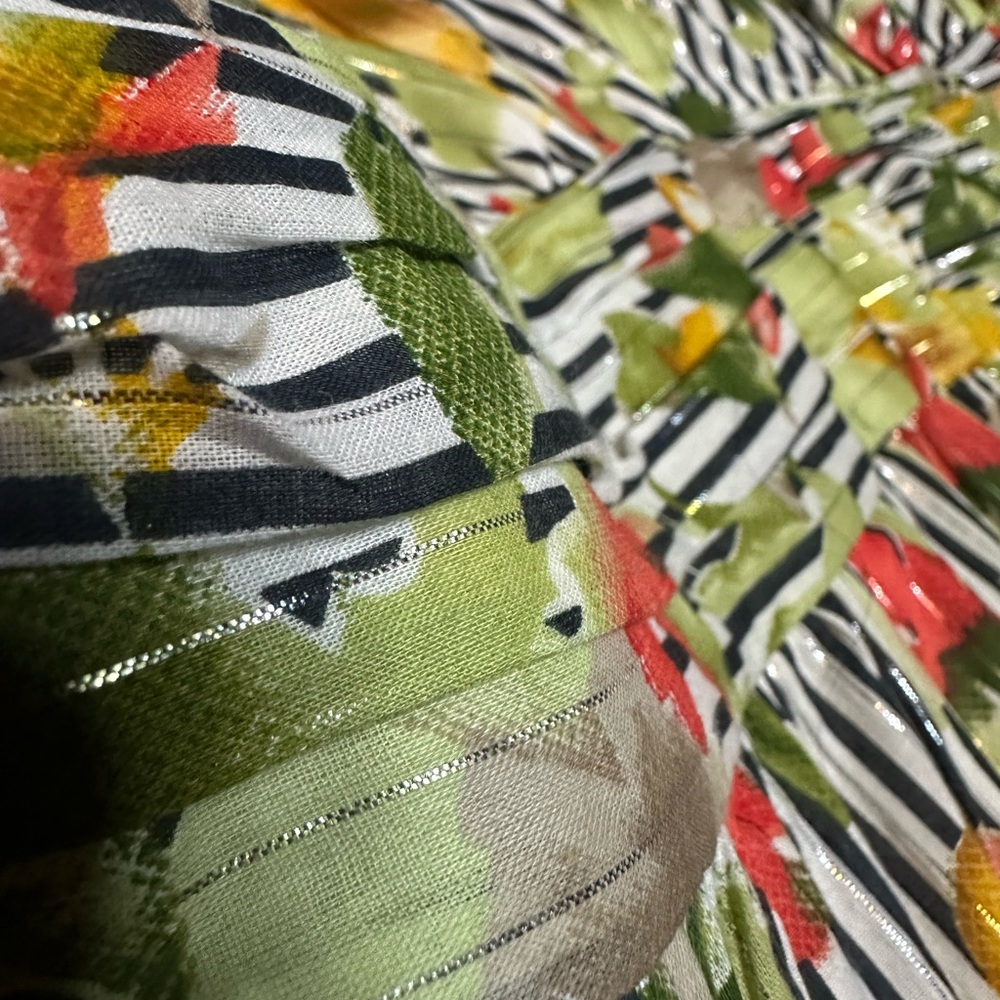 Wayward Fancies Vibrant Floral V-Neck Midi Dress - Picture 3 of 11